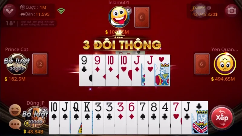 Mẹo đánh
tiến lên
miền Nam
về nhất là
tận dụng cơ hội sử dụng ba đôi thông hoặc 4 đôi thông để chặt heo